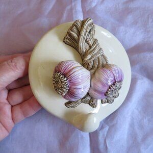Fornes y Sanchis Vintage Chalkware Hook Plaque Garlic Bulbs Design  (K780)